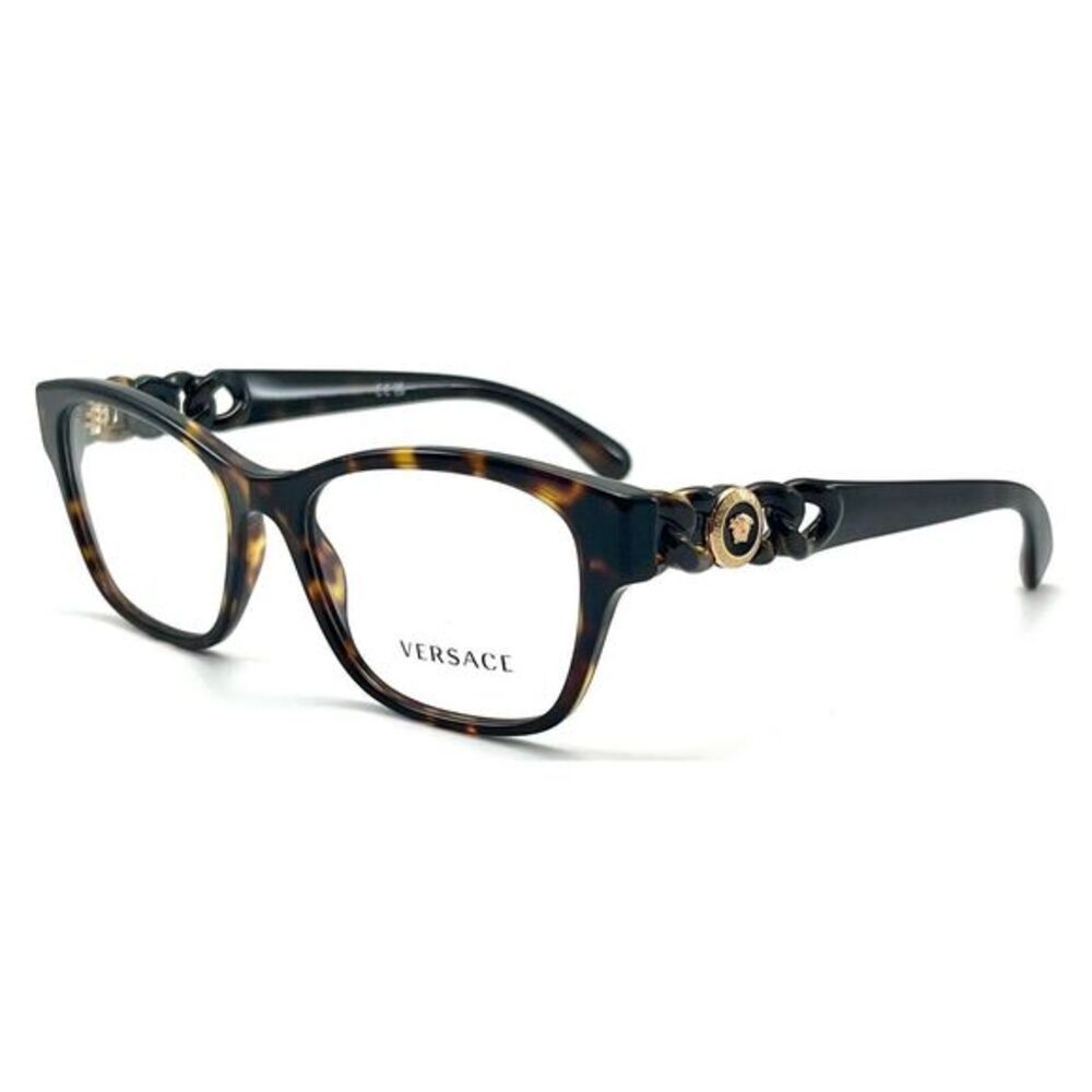 NEW VERSACE VE3306 108 BROWN HAVANA AUTHENTIC EYEGLASSES 54-17 140